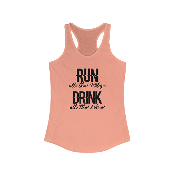 Wine Run Shirt | Funny Running Tank | Wine Drinking 5K Workout Racerback