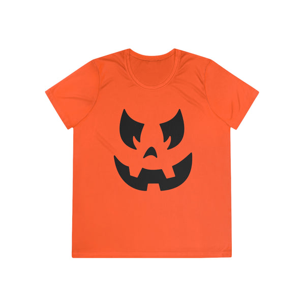 Pumpkin Face Halloween Run Shirt | Pumpkin Running Costume Tee | Halloween 5k Athletic Performance T-Shirt