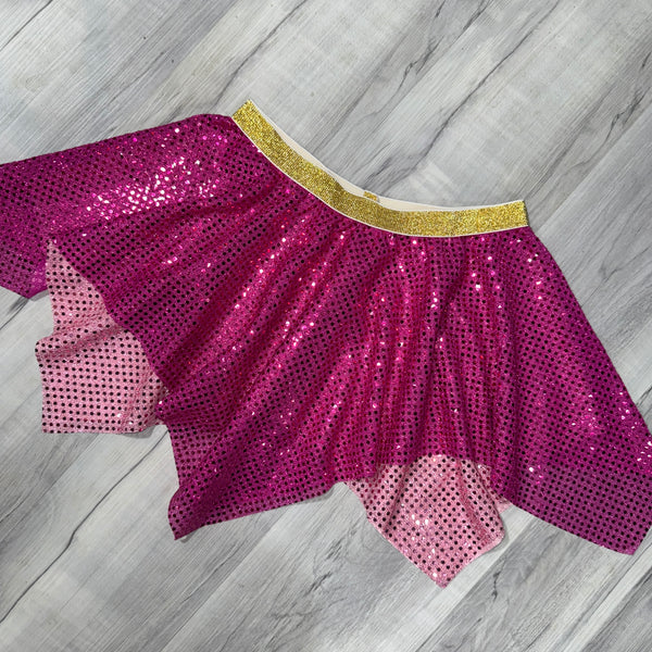 Fairy Pixie Sparkle Skirt for Running or Costume Fuchsia on Pink