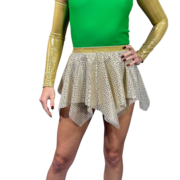 Fairy Pixie Sparkle Skirt for Running or Costume Champagne Gold