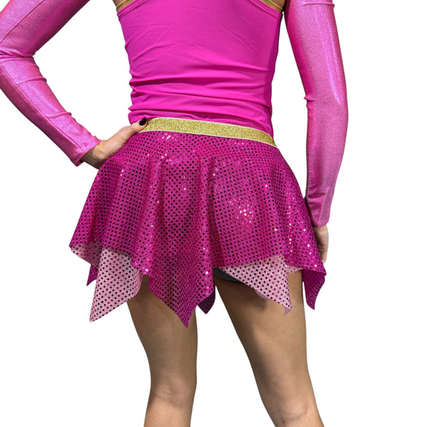 Fairy Pixie Sparkle Skirt for Running or Costume Fuchsia on Pink