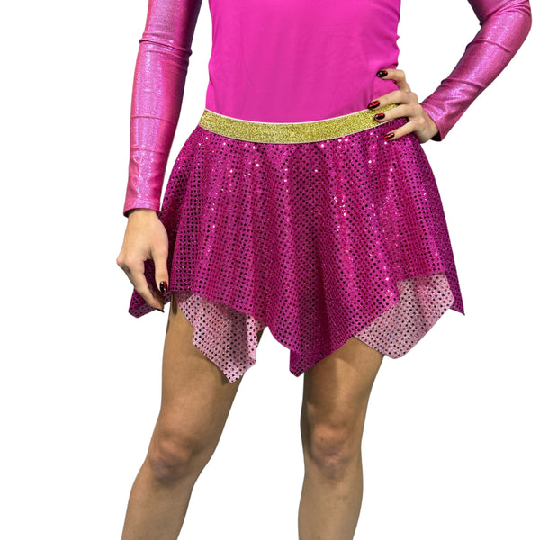 Fairy Pixie Sparkle Skirt for Running or Costume Fuchsia on Pink